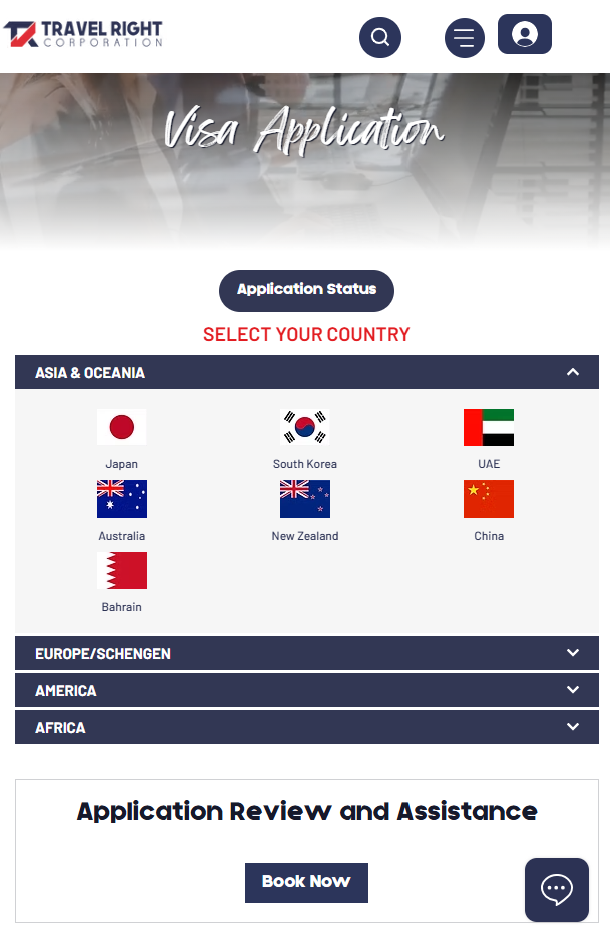 Travel Right Visa Page Optimization